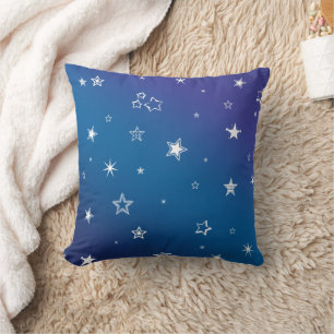 Cojín Decorativo Gradiente azul y morado lindo Estrella noche