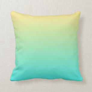 Cojín Decorativo Gradiente de Amarillo a Turquesa