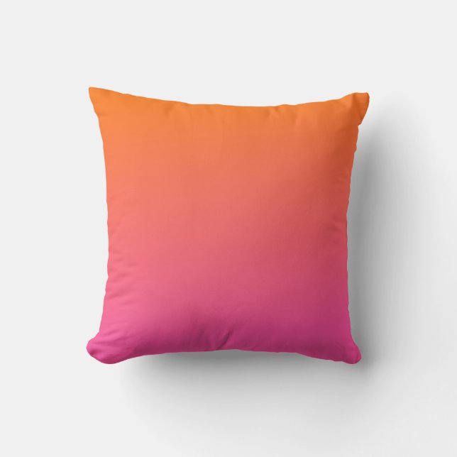 Cojín Decorativo Gradiente de naranja y rosa (Anverso)