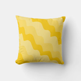 Cojín Decorativo Gradiente de ondas oceánicas onduladas amarillas