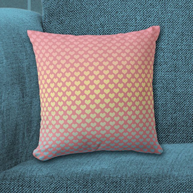 Cojín Decorativo Gradiente de patrones de corazón rosado (Subido por el creador)