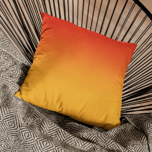 Cojín Decorativo Gradiente de rojo a naranja Ombre desvanecido