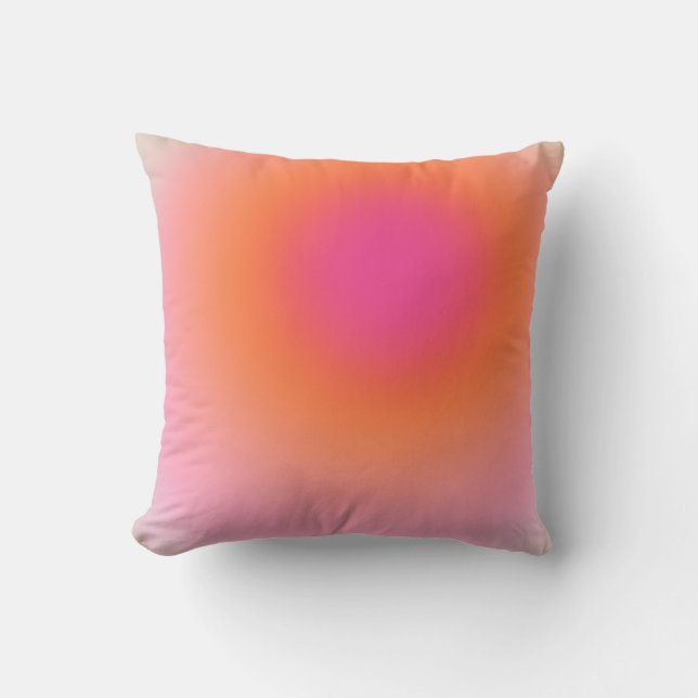 Cojín Decorativo Gradiente del amanecer - Naranja rosado beige (Anverso)