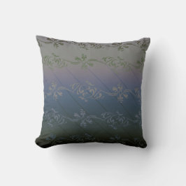 Cojín Decorativo Gradiente Gris Plateado Estampado Floral Patrón de
