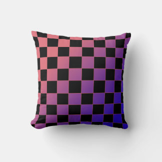 Cojín Decorativo Gradiente Moderno Morado Rosa Cuadros