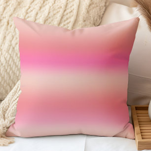 Cojín Decorativo Gradiente Ombre Rosa Pastel Moderno, Melocotón y R