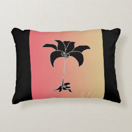 Cojín Decorativo Gradiente Pastel Floral Negro