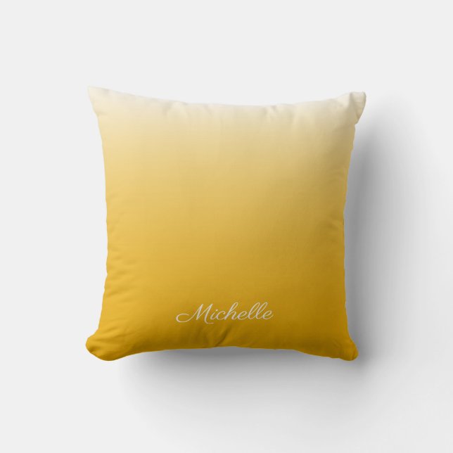 Cojín Decorativo Gradiente personalizado amarillo oscuro (Anverso)