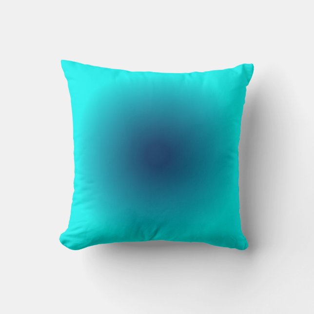 Cojín Decorativo Gradiente radial azul acuático (Anverso)
