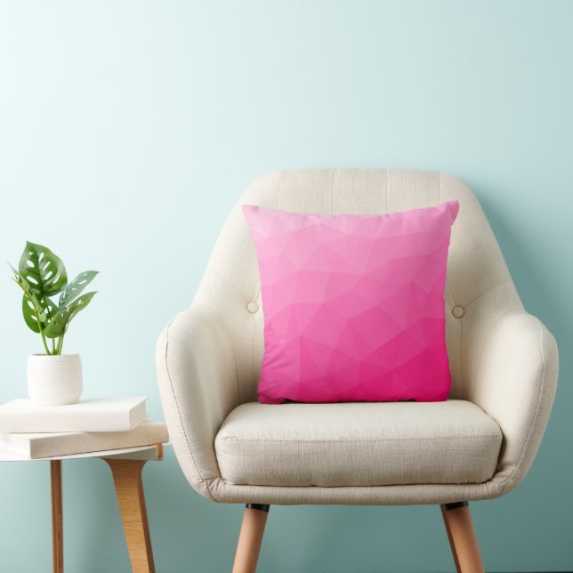 Cojín Decorativo Gradiente rosa caliente Patrón de malla geométrica (Silla)