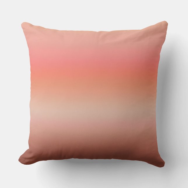 Cojín Decorativo gradiente suave rosa y melocotón (Anverso)