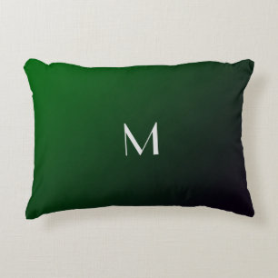 Cojín Decorativo Gradiente Verde Esmeralda - monograma audaz