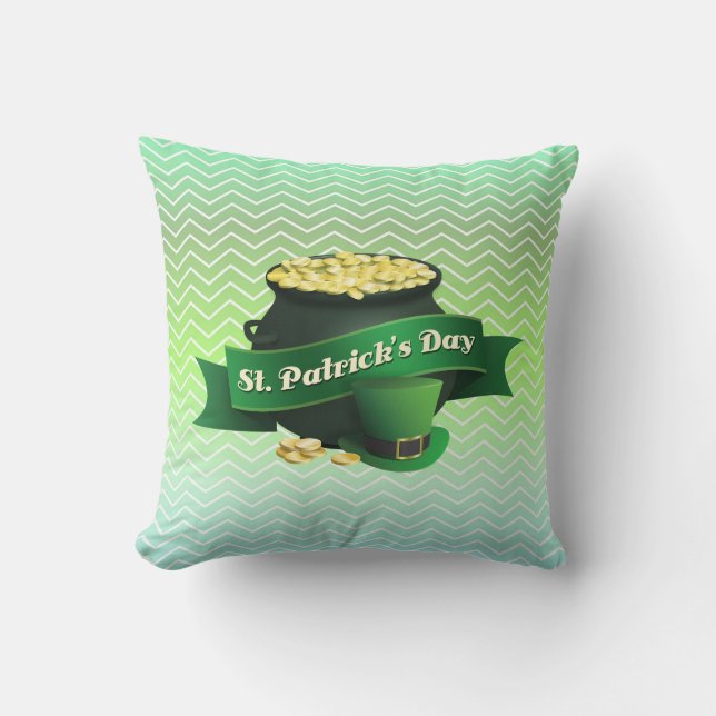 Cojín Decorativo Gradiente Zigzag Chevron (Anverso)