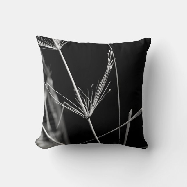 Cojín Decorativo Grado resumen negro y blanco (Anverso)