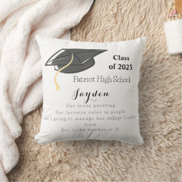 Cojín Decorativo Graduación Clase de Hechos Divertidos Personalizad