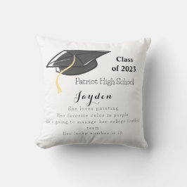 Cojín Decorativo Graduación Clase de Hechos Divertidos Personalizad