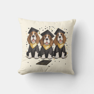 Cojín Decorativo Graduación de Perros de Hound Basset