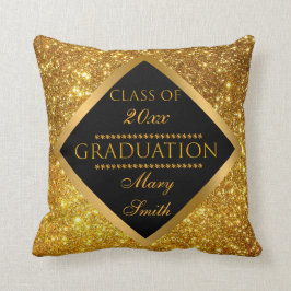 Cojín Decorativo Graduación de Purpurina Gold Personalizar moderno