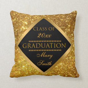 Cojín Decorativo Graduación de Purpurina Gold Personalizar moderno 