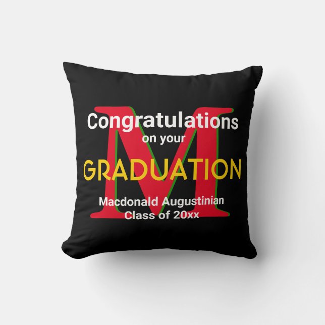 Cojín Decorativo Graduación FELICITACIONES Personalizado Graduado (Anverso)