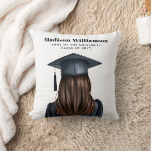 Cojín Decorativo Graduación moderna personalizada Graduada mujer