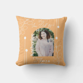 Cojín Decorativo Graduación Naranja de fotografía simple de follaje