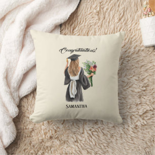 Cojín Decorativo Graduación personalizada de acuarela (12)