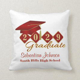 Cojín Decorativo Graduación personalizada Red & Gold