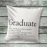 Cojín Decorativo Graduado Definición Diversión moderna en blanco y<br><div class="desc">Personaliza para tu graduado para crear un regalo único. Una manera perfecta de mostrarles lo asombrosos que son todos los días. Diseñado por Thisisnotme©</div>
