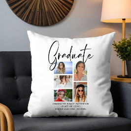 Cojín Decorativo Graduado Elegante Script Multifoto Graduado
