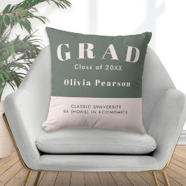 Cojín Decorativo Graduation Class of 20XX Sage Green Blush Keepsake