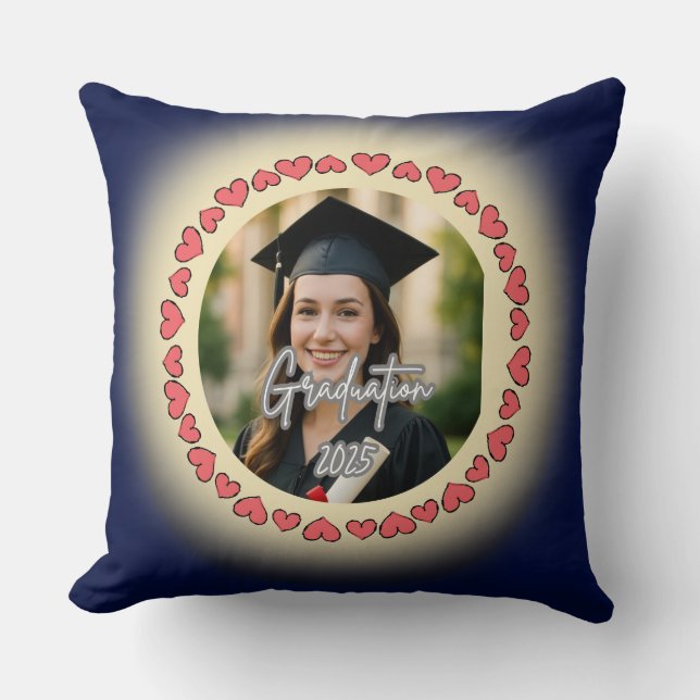 Cojín Decorativo Graduation Custom Photo Throw Pillow (Anverso)