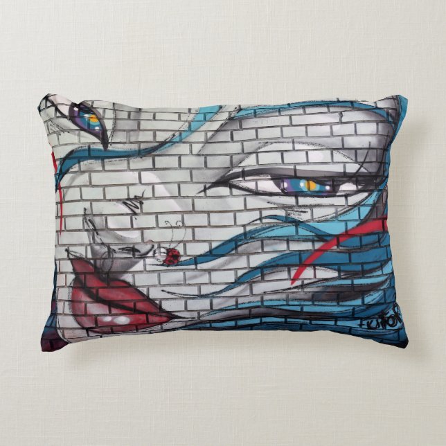 Cojín Decorativo Graffiti Chica asiático (Anverso)