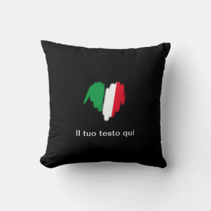 Cojín Decorativo Graffiti de la bandera italiana rociado con aeroso