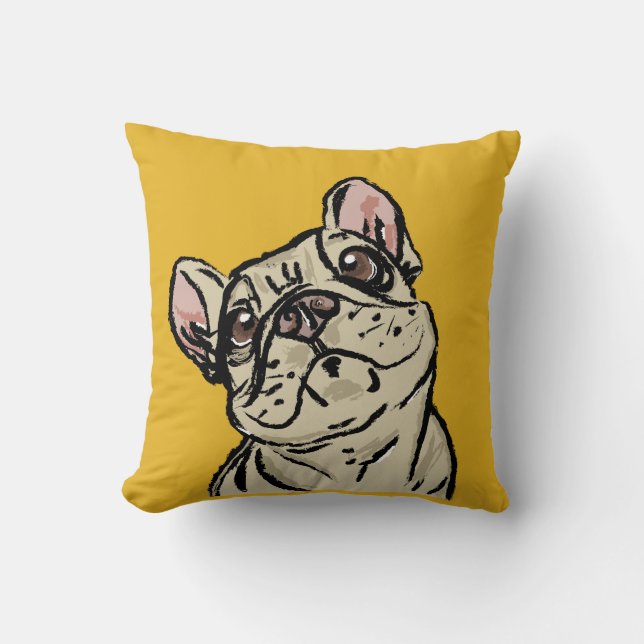 Cojín Decorativo Graffiti French bulldog (Anverso)
