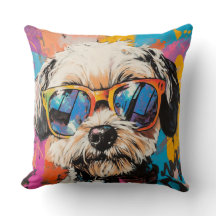 Graffiti Retro Groovy Shih Tzu Perro En Tonos