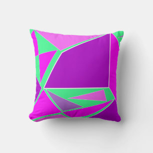 Cojín Decorativo Gráfica abstracta - diseño verde púrpura