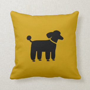 Cojín Decorativo Gráfica de perro de perro de cardo negro en amari