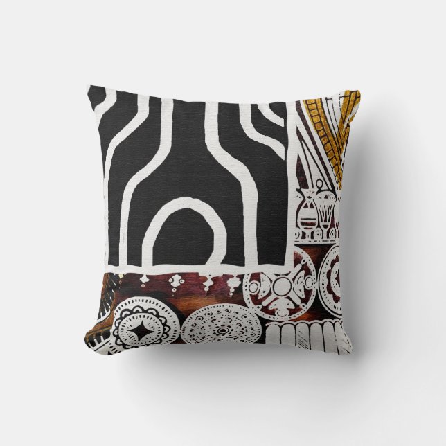 Cojín Decorativo Gráfico al estilo kwanzaa afroamericano (Anverso)