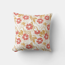 Cojín Decorativo Gráfico botánico vintage con flores etiquetadas