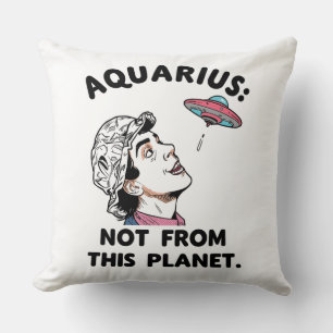 Cojín Decorativo Gráfico Cósmico Zodiaco OVNI Alien Acuario