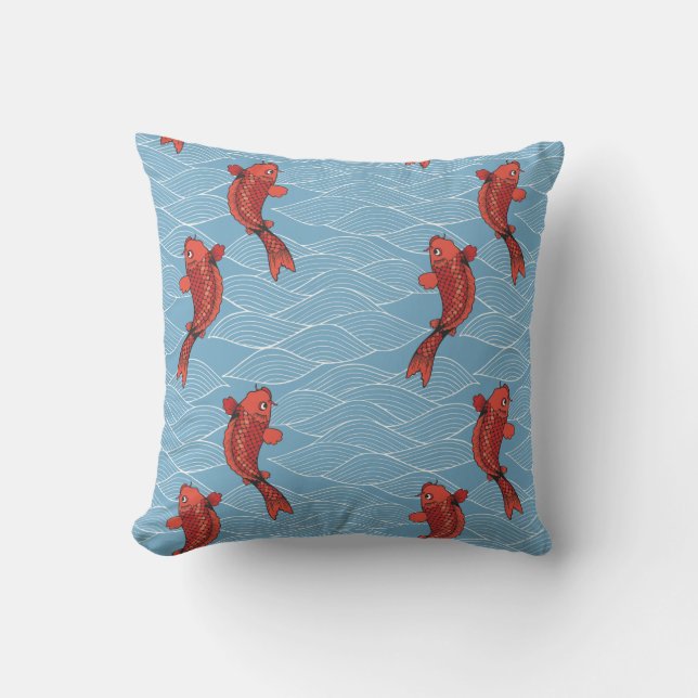 Cojín decorativo GRÁFICO COTTOM DE PESCADO JAPONÉS (Anverso)