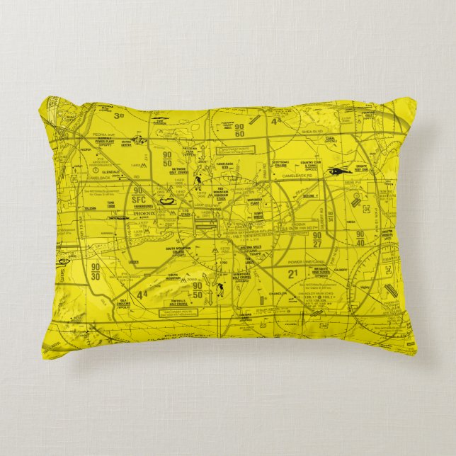 Cojín Decorativo Gráfico de aviación (Anverso)