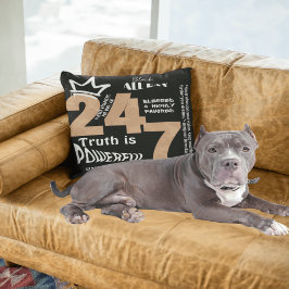 Cojín Decorativo Gráfico de eslóganes Black All Day 24/7