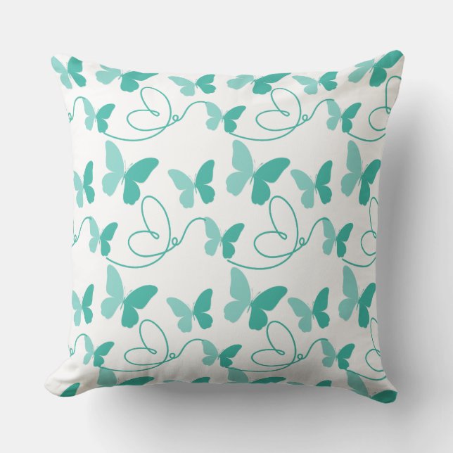 Cojín Decorativo Gráfico de mariposa, (Anverso)