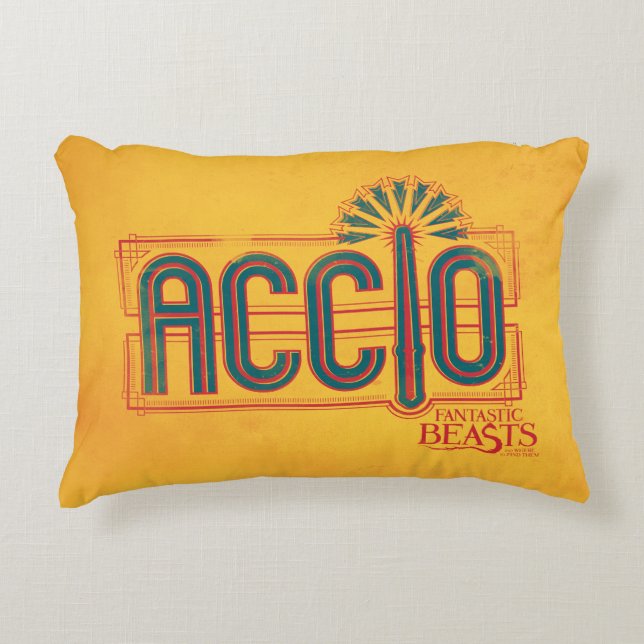 Cojín Decorativo Gráfico de ortografía de Red Art Deco ACCIO™ (Anverso)