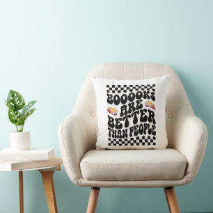 Cojín Decorativo Gráfico de Tablero de Ajedrez Retro "Los Libros So