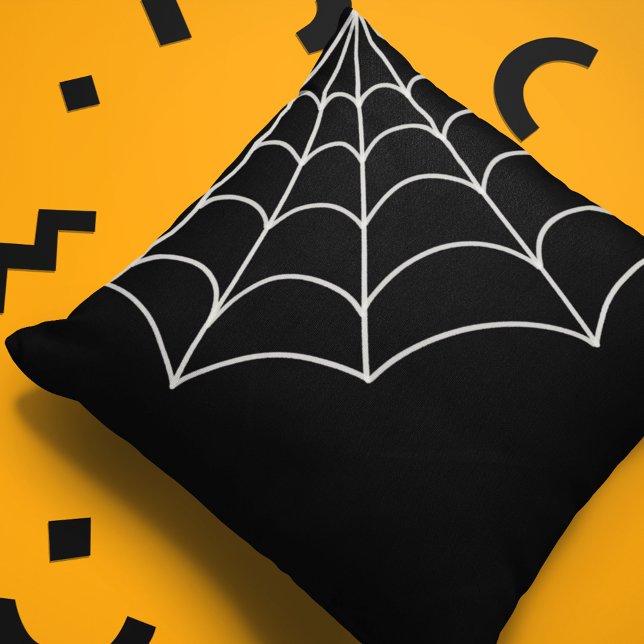 Cojín Decorativo Gráfico de telaraña negro y blanco (Subido por el creador)