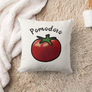 Cojín Decorativo Gráfico de Tomate Italiano Pomodoro Rústico