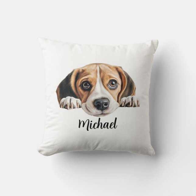 Cojín Decorativo Gráfico del paquete de sublimación de perros beagl (Anverso)